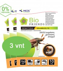 Nematodai PRO GRAMBUOLIŲ LERVOMS (H. bacteriophora, S. feltiae) MAXI pak. (3 x 750mln)